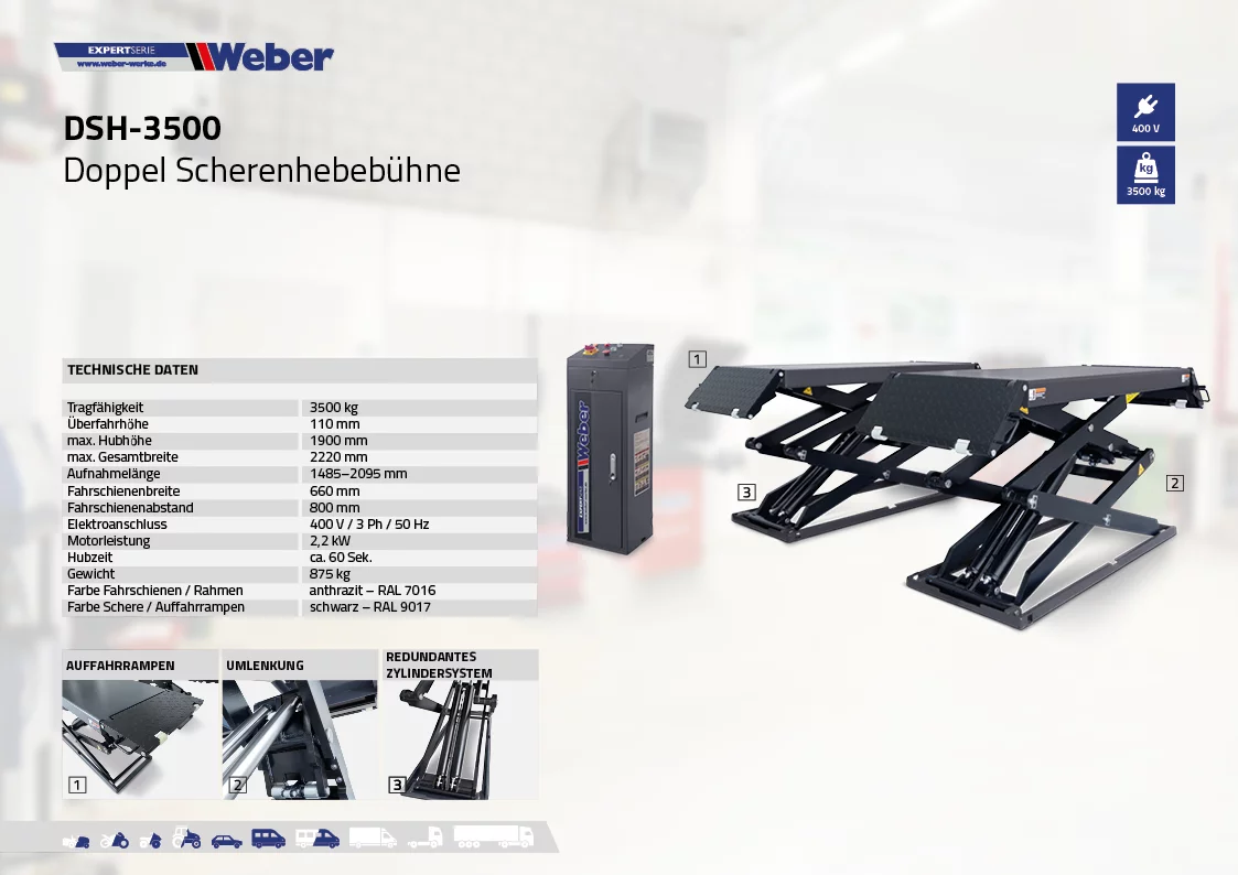 Dubbel Saxlyft Weber DSH-3500 3.5T - Image 5