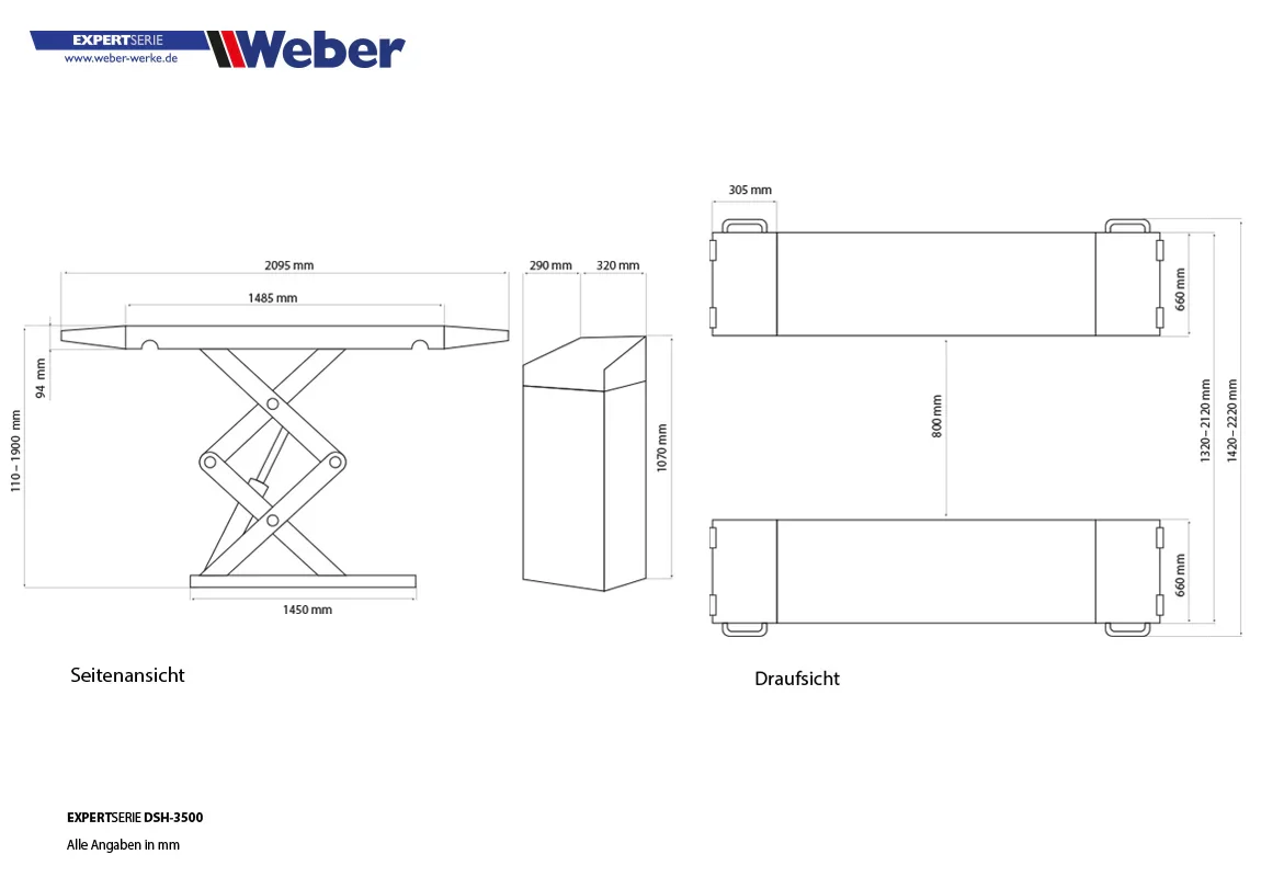 Dubbel Saxlyft Weber DSH-3500 3.5T - Image 6